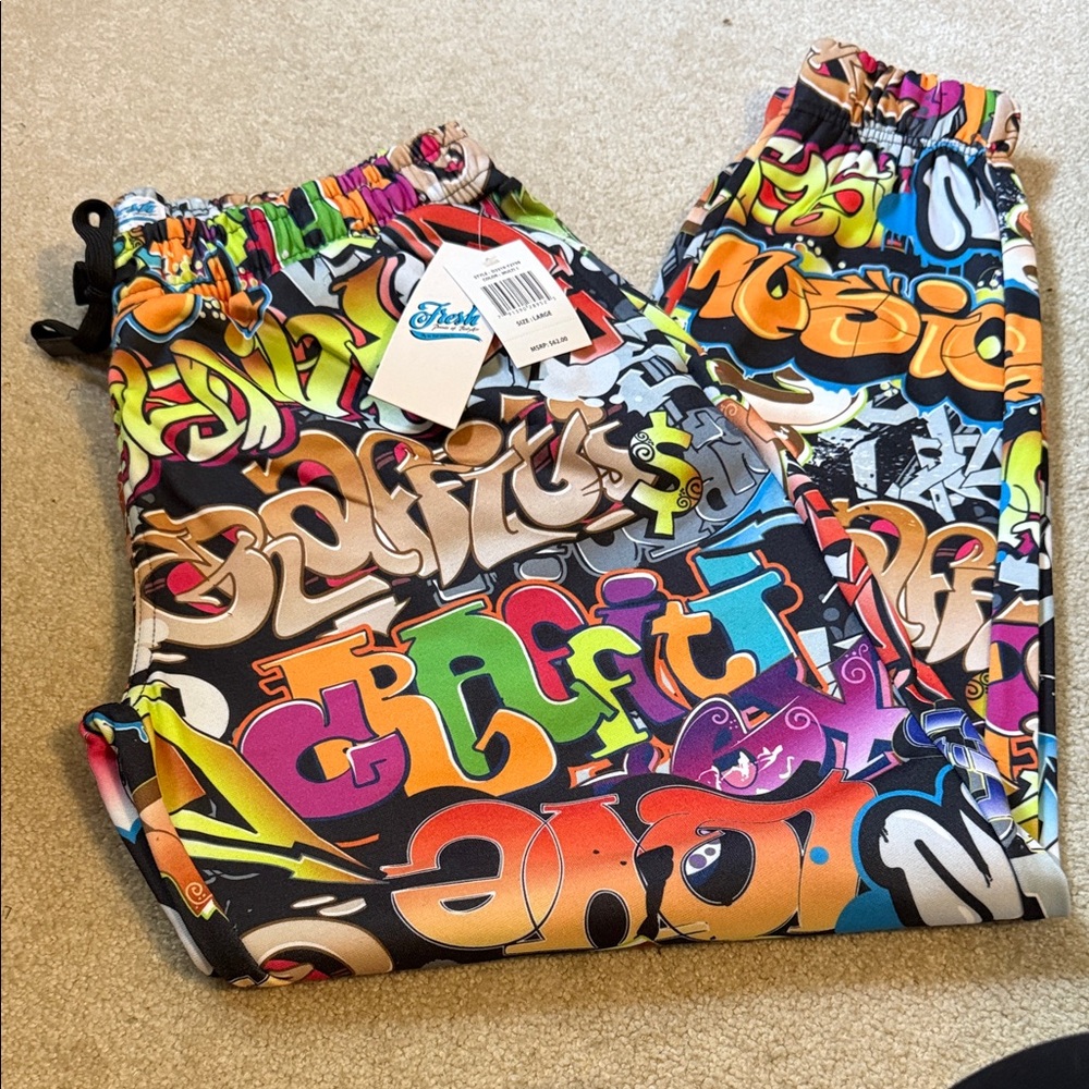 Fresh Multicolor Graffiti Mens Joggers